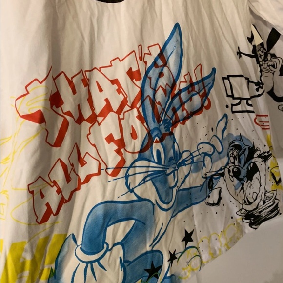 Warner Bros. Looney Tunes mens Sz L White Graphic‎ Tee - Picture 9 of 12
